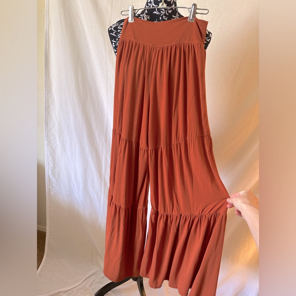 Burnt orange hand dyed bamboo cotton hippy pants
